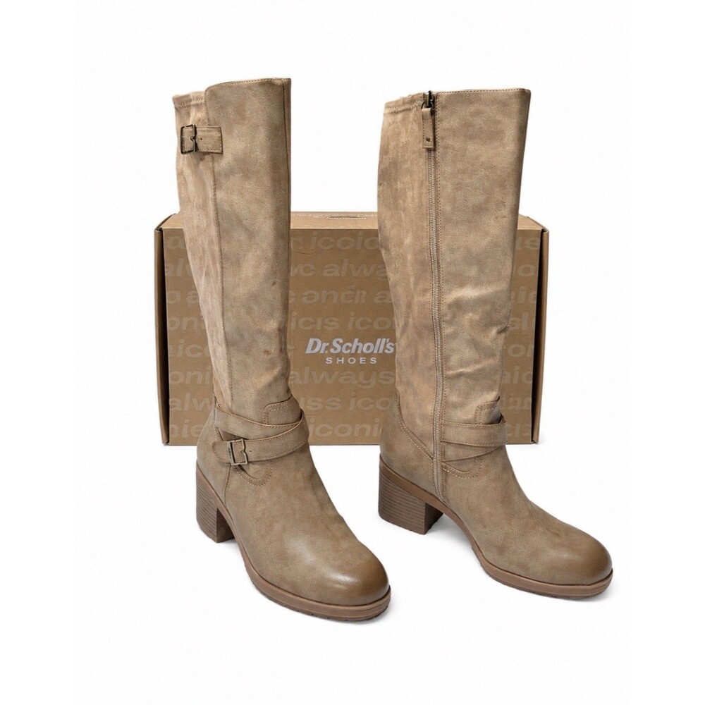 Dr. Scholl’s Prairie Faux Leather Knee High Boots Women’s Size 11 Taupe NIB